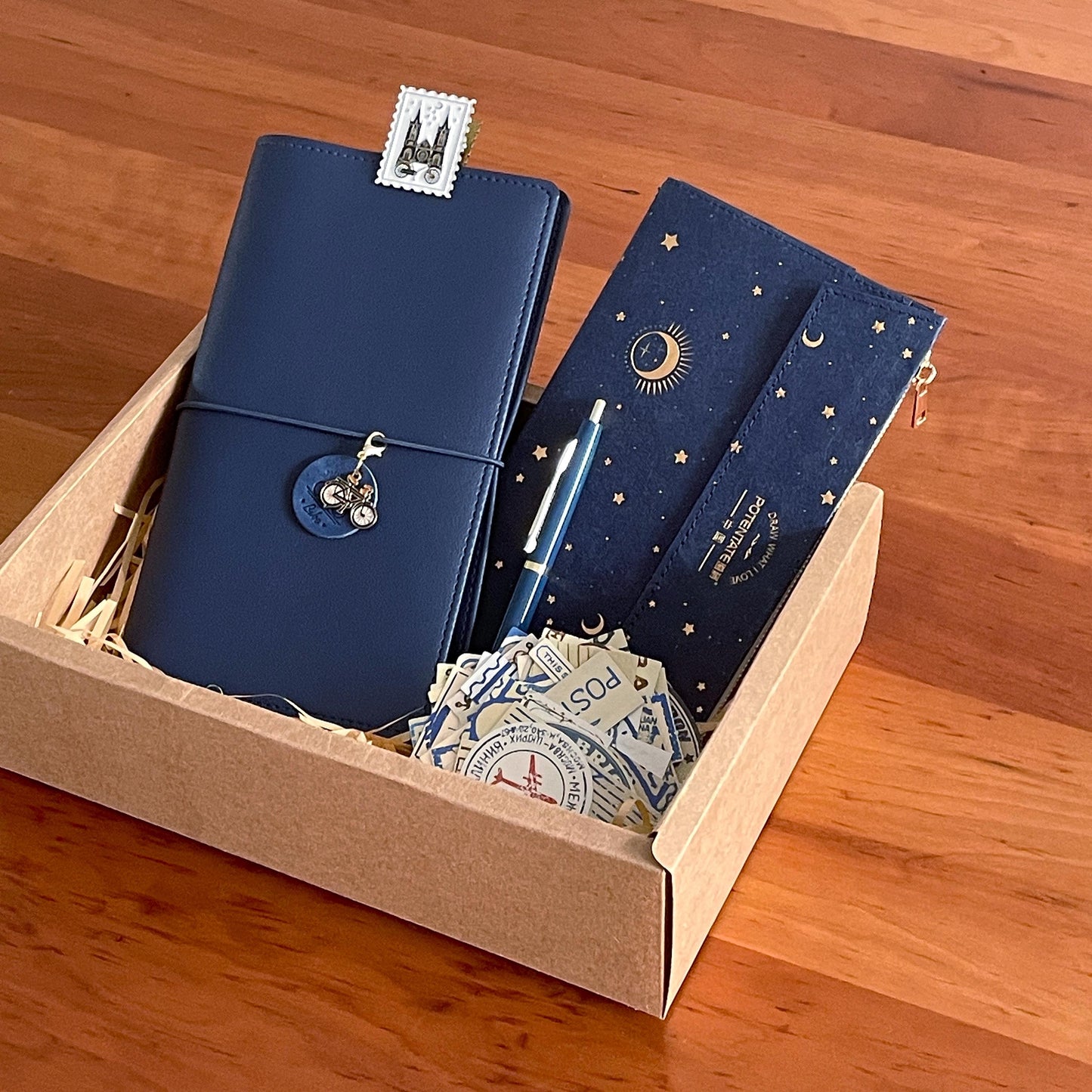 Travel Journal Bundle with Accessories | Standard Passport Size TN Cover | Travel Journal Gift Set | Luxury Gift Unique Gift
