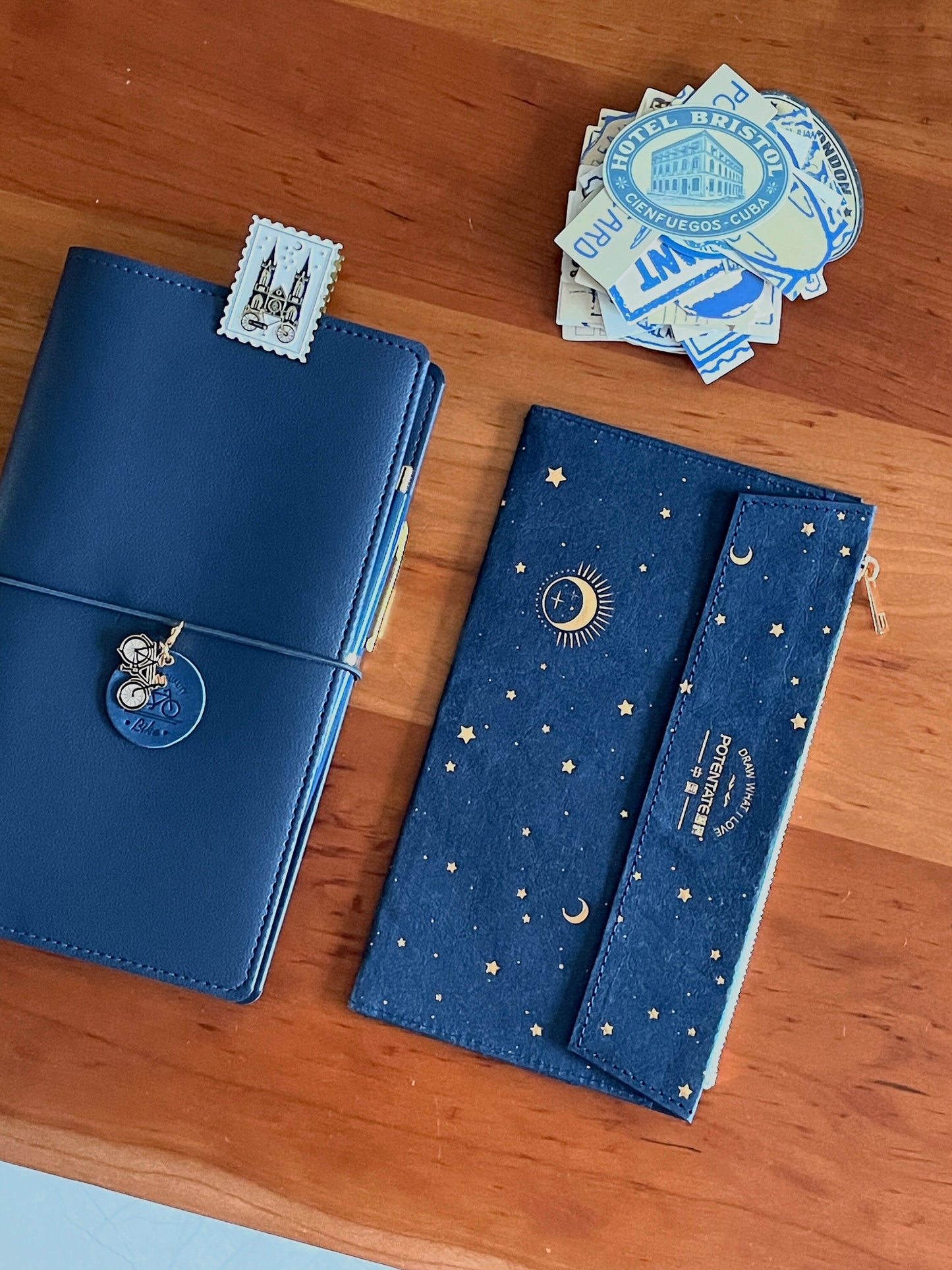 Travel Journal Bundle with Accessories | Standard Passport Size TN Cover | Travel Journal Gift Set | Luxury Gift Unique Gift