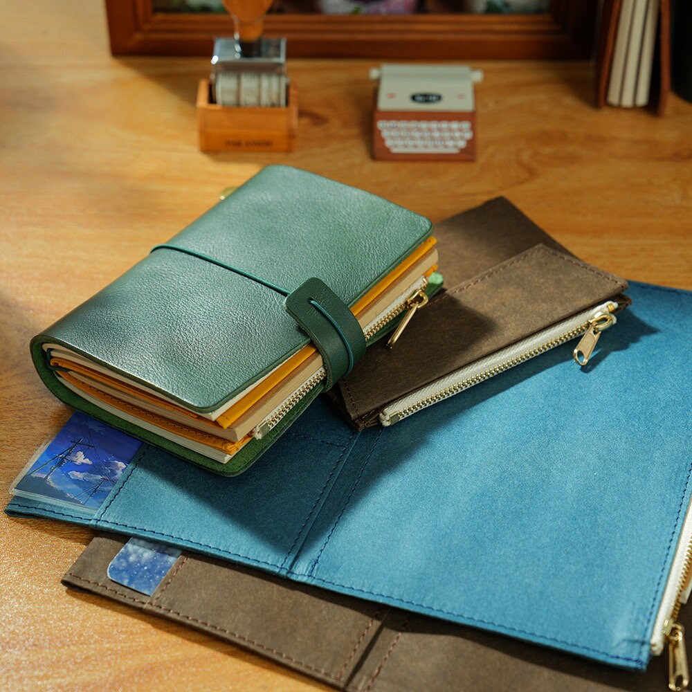 Canvas Travel Journal Accessories Zipper Pocket Insert Cardholder | TN Standard Passport Size | Organizer | Travel Journal