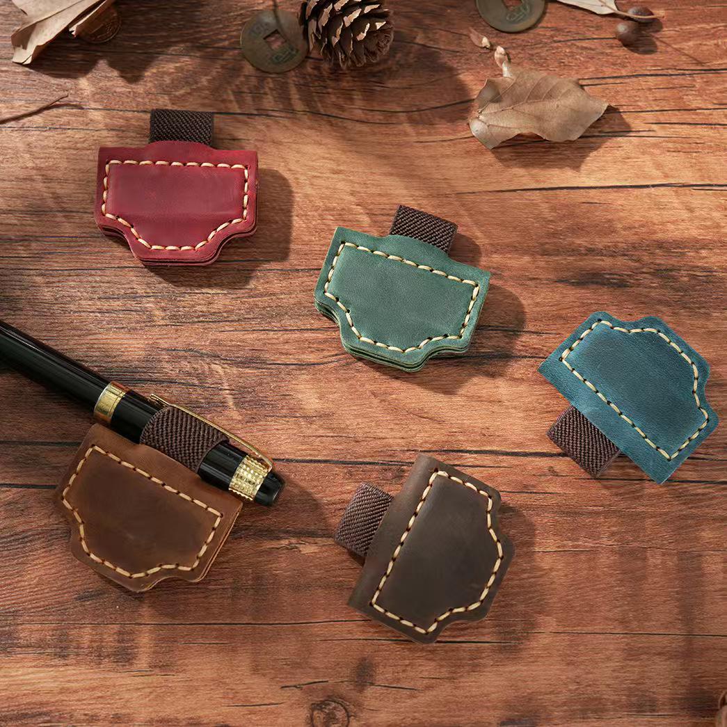 Handmade 100% Genuine Leather Magnetic Pen Holder Clip | Notebooks | Pen Loop | Pen Organizer | Magnetic Pencil Holder | Journal Accessory
