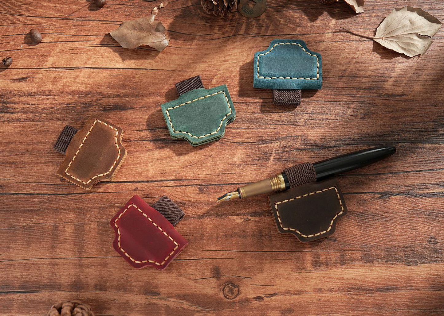 Handmade 100% Genuine Leather Magnetic Pen Holder Clip | Notebooks | Pen Loop | Pen Organizer | Magnetic Pencil Holder | Journal Accessory