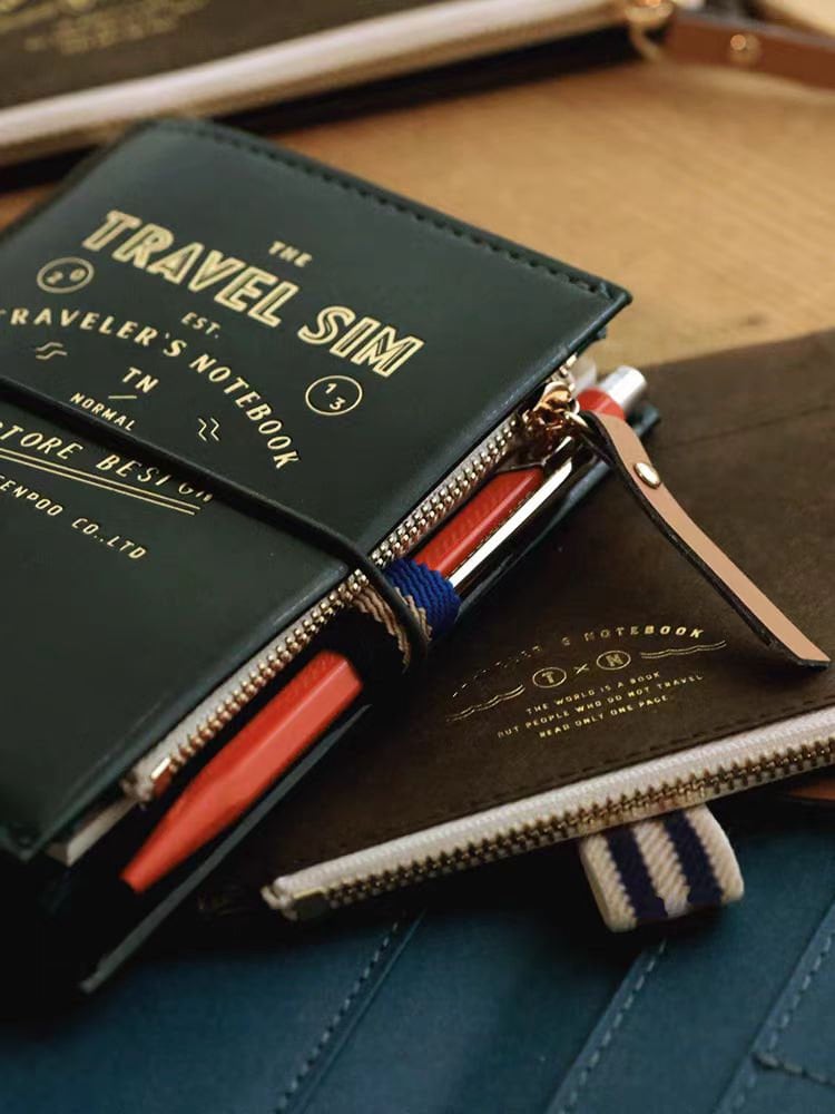 Travel Journal Accessories Zipper Pocket Insert Cardholder | TN Standard Passport Size | Organizer | Travel Journal