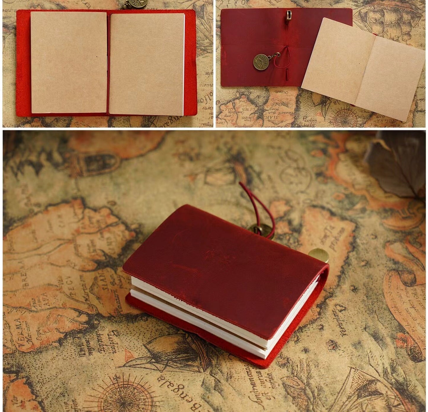 Mini 100% Genuine Leather Travel Journal TN Cover | Pocket Portable Journal Agenda Planner | Vintage Travel Journal | Gift for Her Him