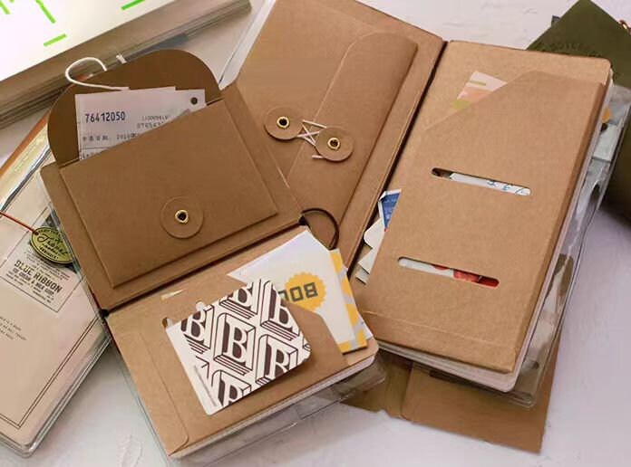Kraft File Folder for Travel Journal | Passport Standard TN Insert Pocket Envelope | Passport Credit Card Holder Organizer
