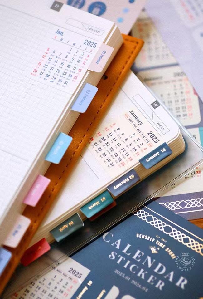 2025 Calendar Sticker | 2025 Calendar | 2025 April to 2026 July | Sticky Tabs | Monthly Plan Stickers | Planner Accessories | Bullet Journal