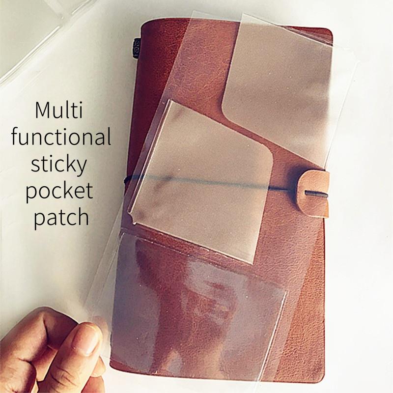 Travel Journal Sticky Pockets | Adhesive Slot Pocket CardHolder | Standard Passport Size TN | Leather Travel Journal Accessories