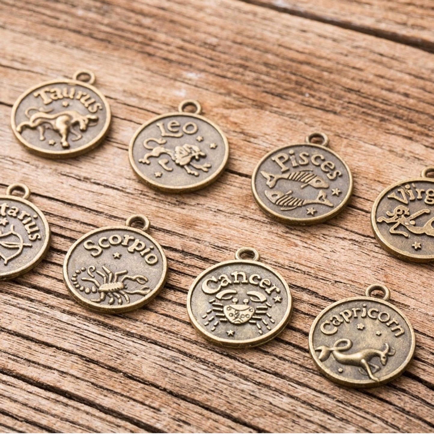 12 Constellations Travel Journal Vintage Charms | Journal Planner Bronze Charms | TN Charm Connectors | Travel Journal Accessories