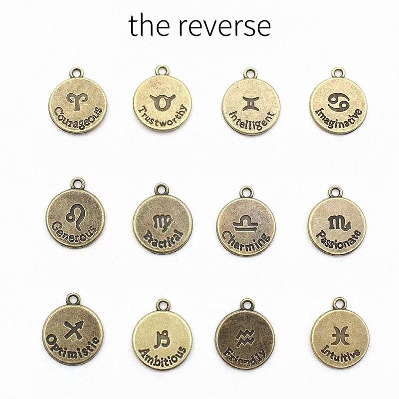 12 Constellations Travel Journal Vintage Charms | Journal Planner Bronze Charms | TN Charm Connectors | Travel Journal Accessories