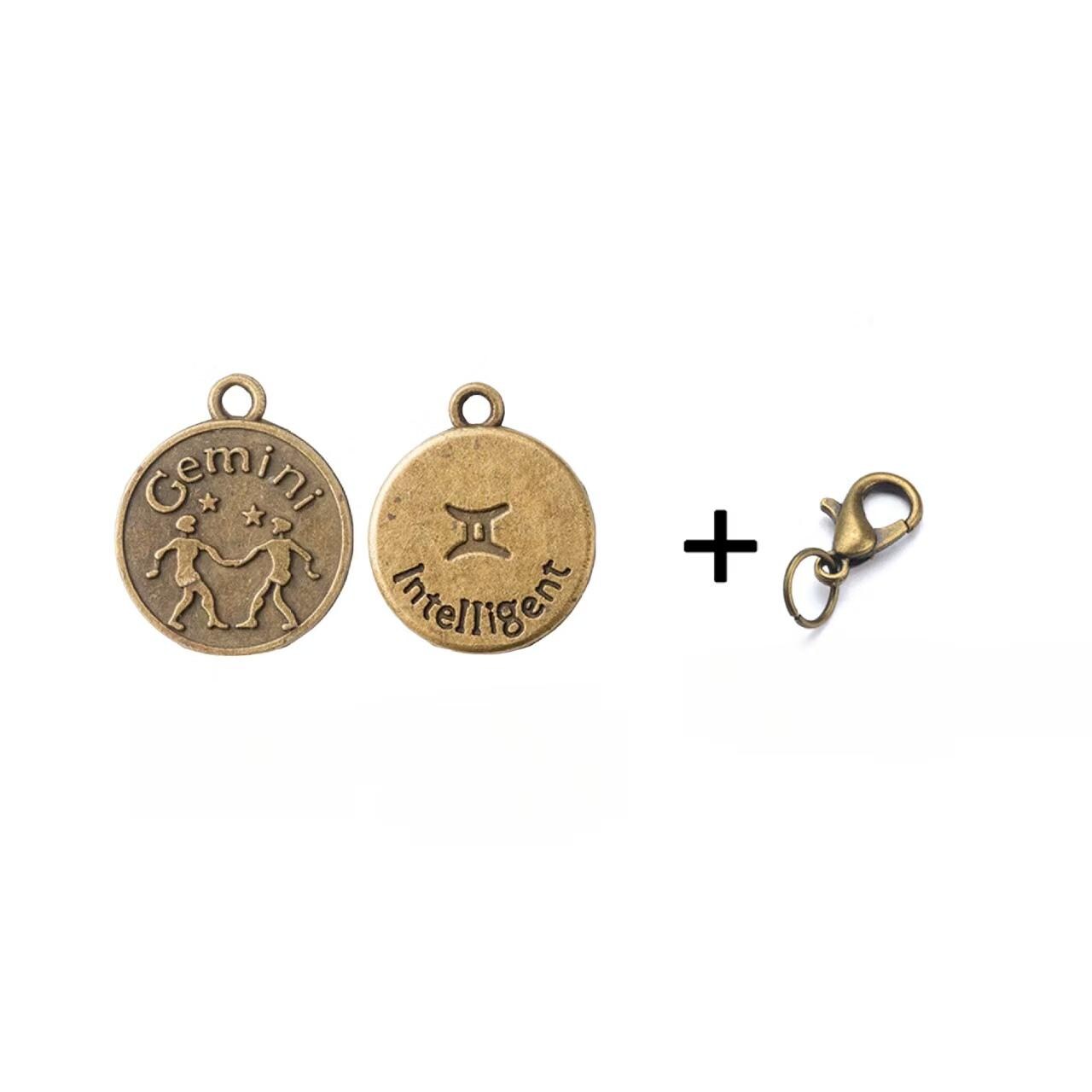 12 Constellations Travel Journal Vintage Charms | Journal Planner Bronze Charms | TN Charm Connectors | Travel Journal Accessories