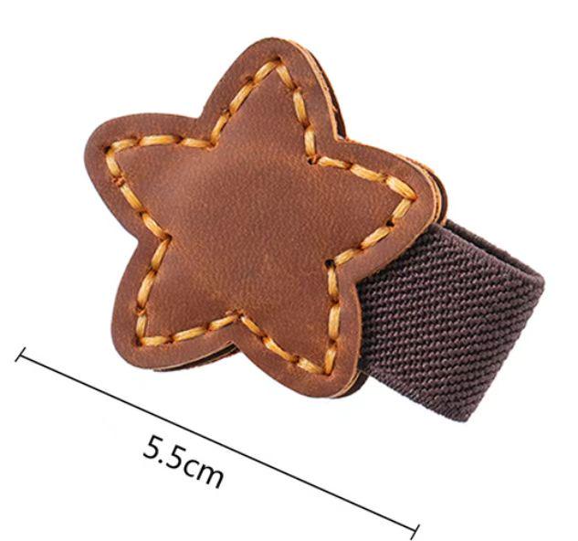 Handmade 100% Genuine Leather Magnetic Pen Holder Clip | Star Shape | Pen Loop | Pen Organizer | Magnetic Pencil Holder | Journal Accessory