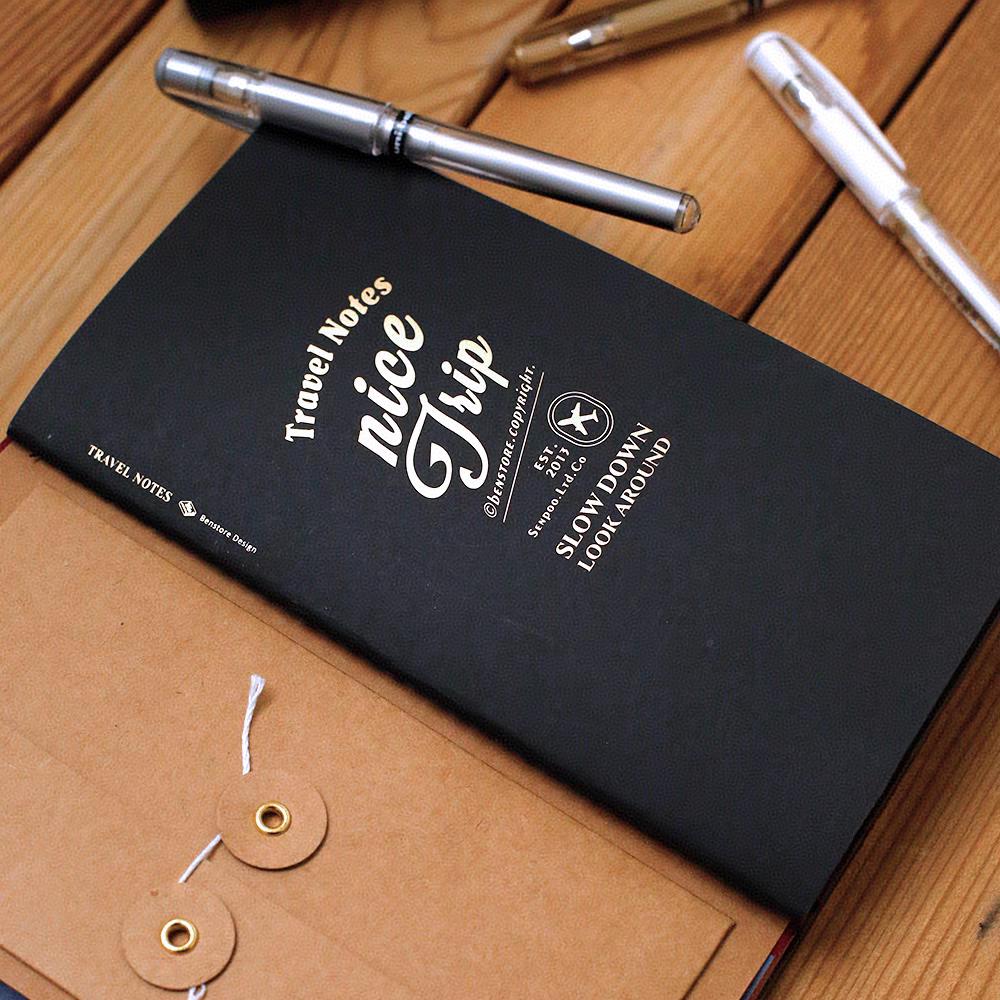 Black Blank Paper TN Travel Journal Refills | Standard Passport Size Inserts | Travel Journal Planner | Travel Journal Accessories