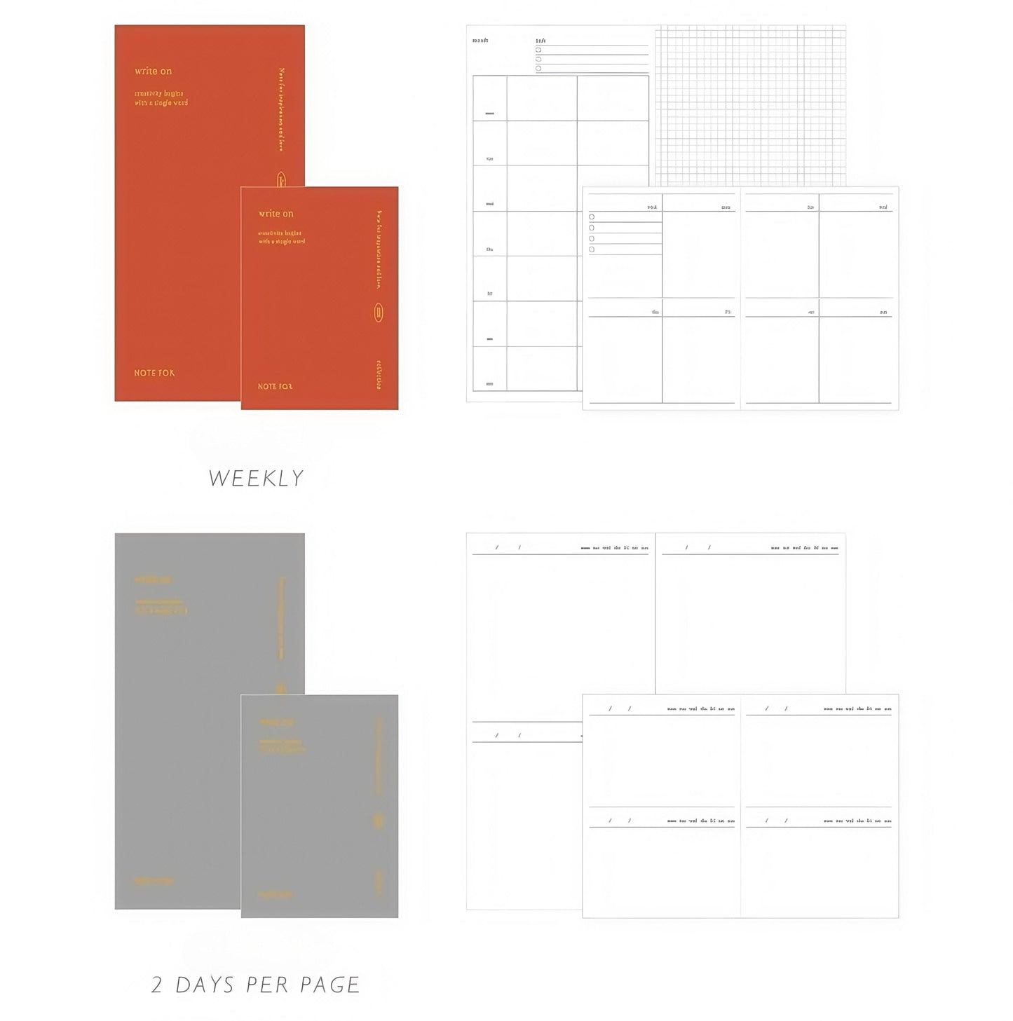 TN Refills | Blank Grided Weekly Plan Daily Plan Kraft Refills Inserts | Standard Passport Size TN | Travel Journal Accessories