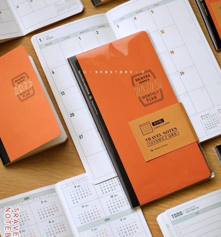 2025 Monthly Plan TN Travel Journal Refills | Standard Passport Size Inserts | Journal Planner | Travel Journal Accessories