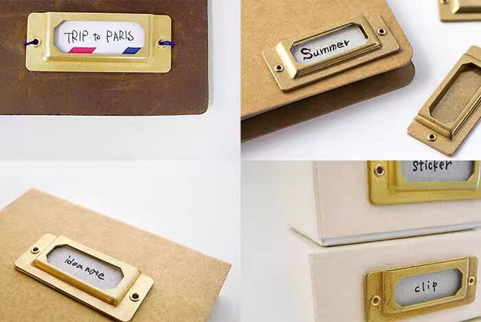 Metal Name Card Holder for TN | Sticky NamePlate for Travel Journal | TN Stationary Accessory