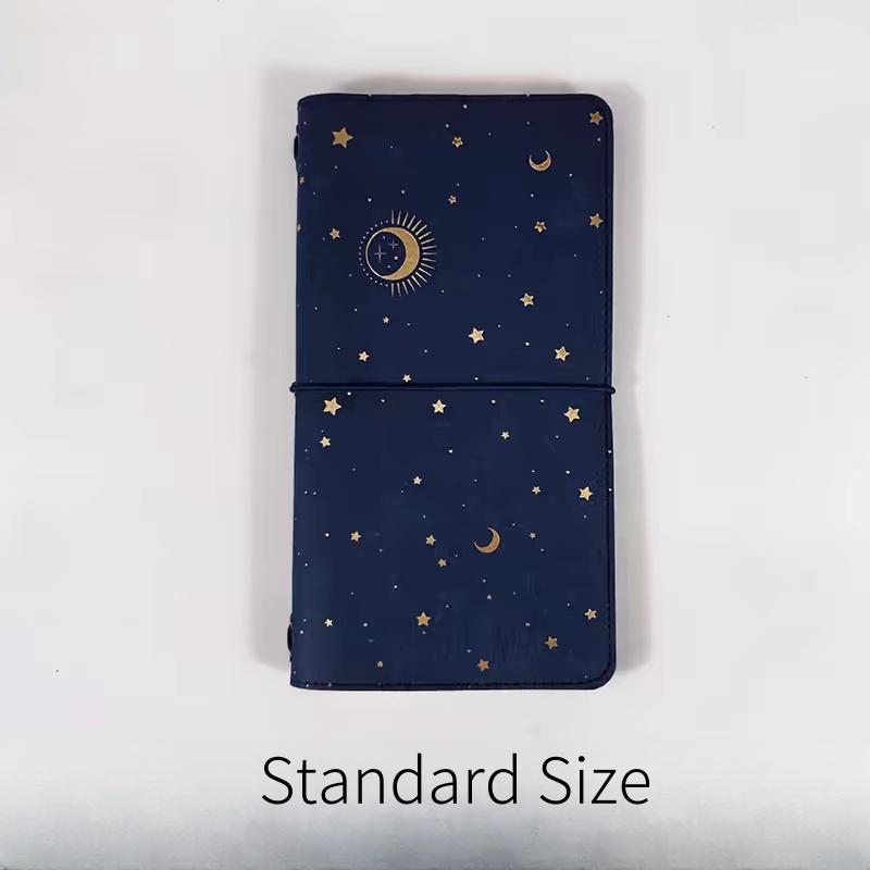 Star Moon Retro Travel Journal Set | Washable Kraft Paper | Passport Standard Size TN | Travel Journal | Gift for Her Him