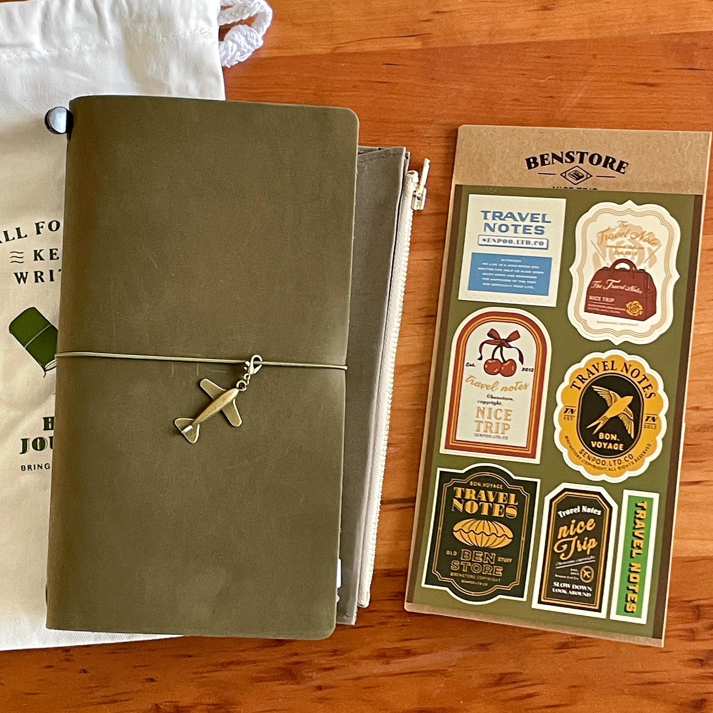 Travel Journal Bundle with Accessories | 100% Genuine Leather Standard Passport Size TN Cover | Travel Journal | Luxury Unique Gift Set