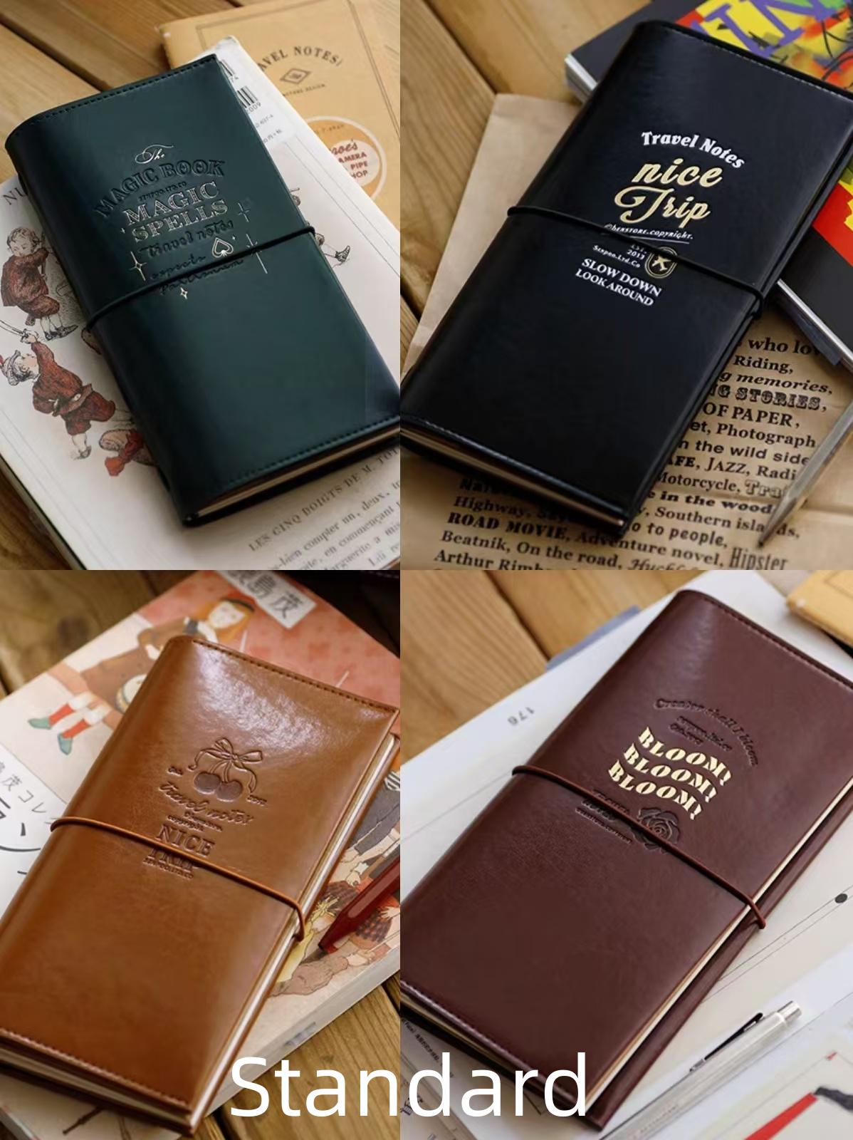Retro Travel Journal Set | Passport Standard Size | TN Cover | Travel Journal | Notebook Journaling Supplies | Luxury Gift for Her