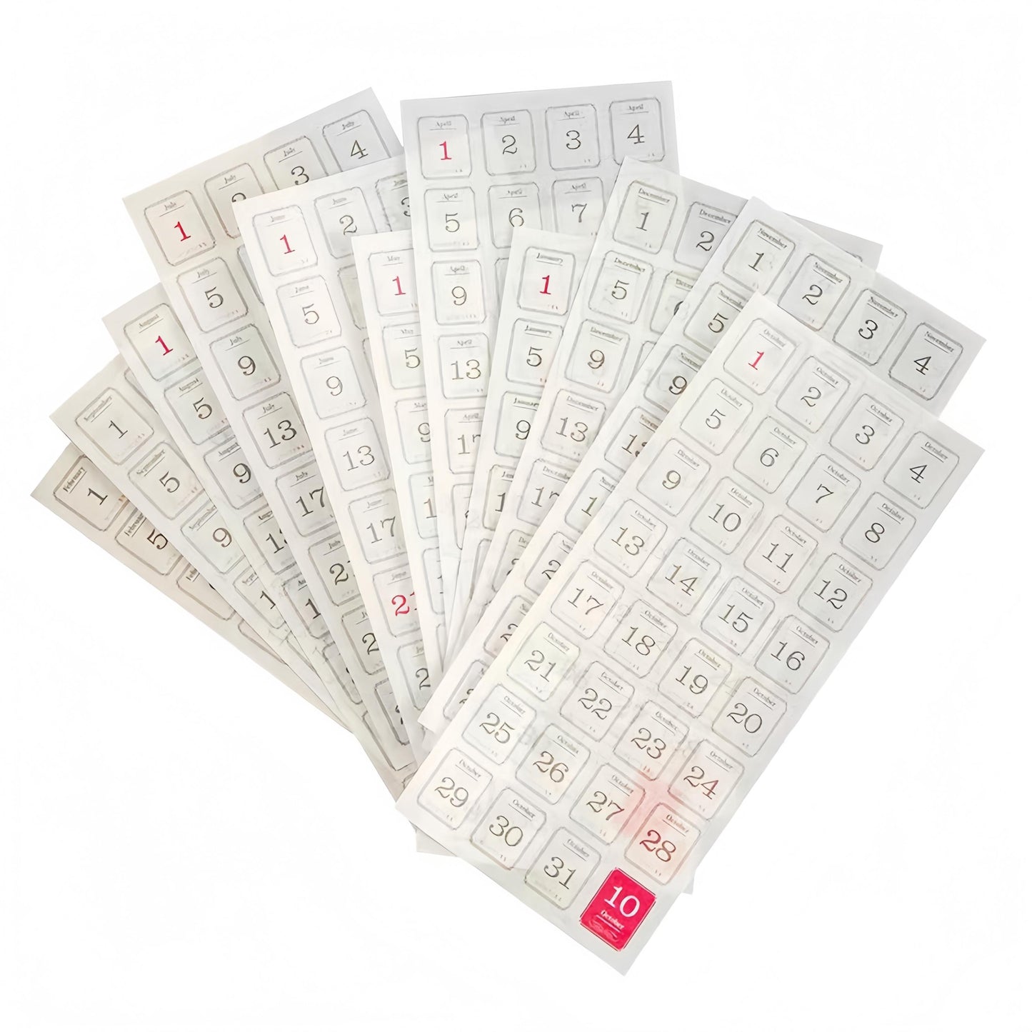 12 Sheets Date Daily Calendar Stickers | 2025 Calendar | Planner Accessories | Bullet Journal Collage Svrapbooking Supply