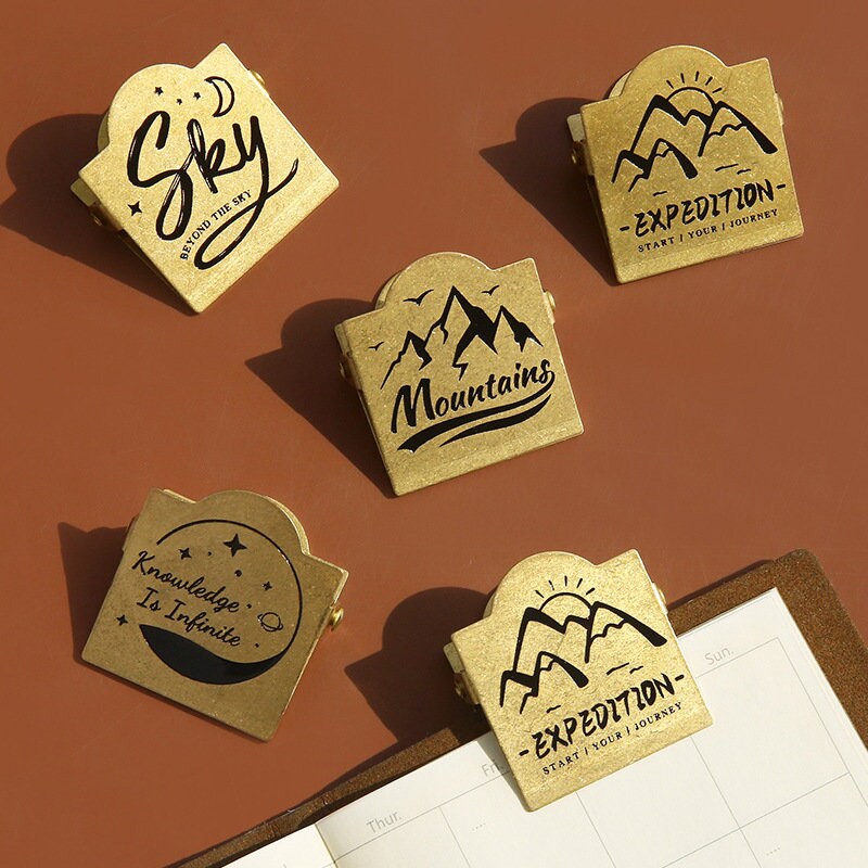 Retro Brass Metal Clips | Strong Paper Clip | Traveler's Notebook TN | Stationery Journal Scrapbooking Notebook Planner Accessories Supplies