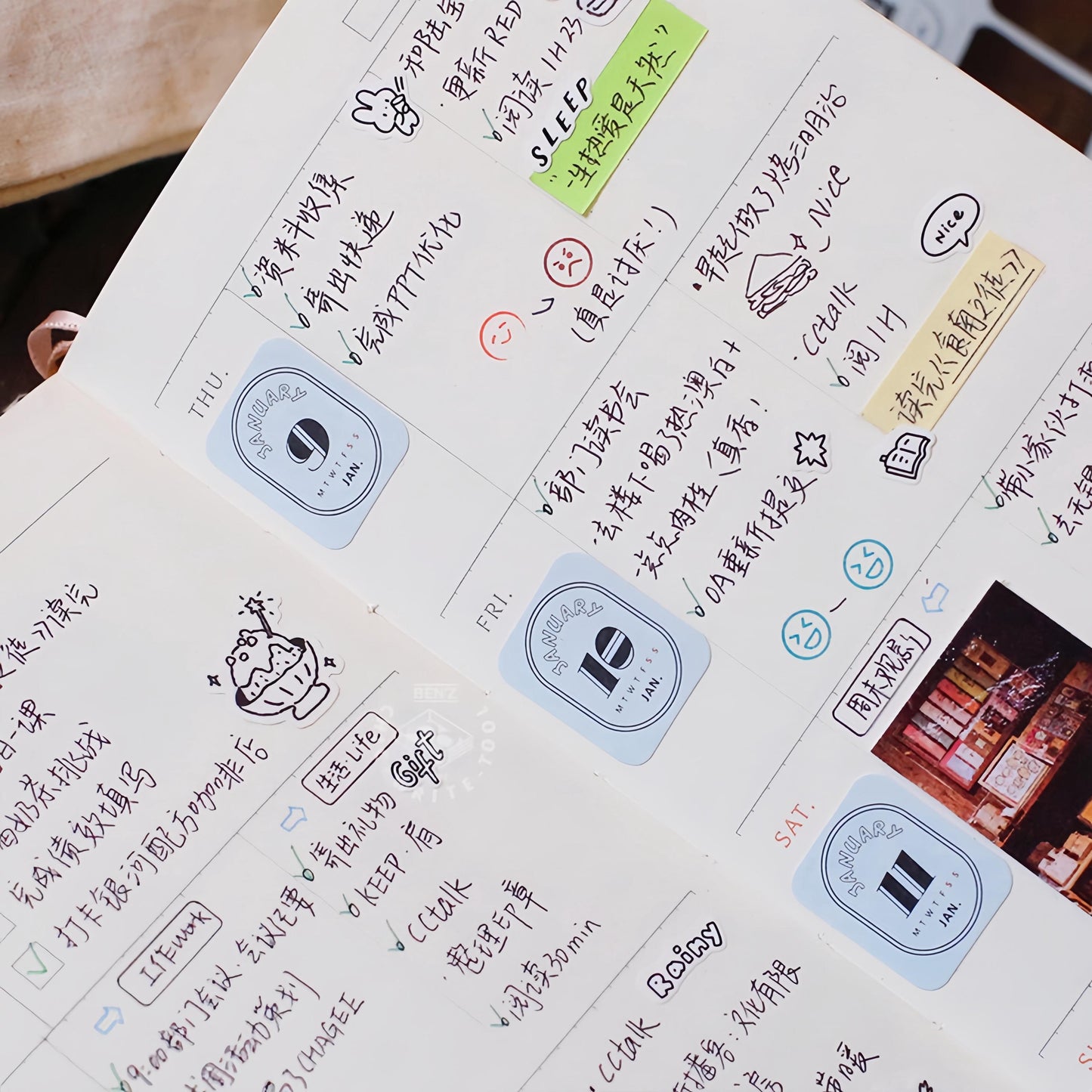 384pcs Date Daily Calendar Sticker Book | Undated Functional Planner Sticker Pack | Basic Stickers | BuJo Sticker kit