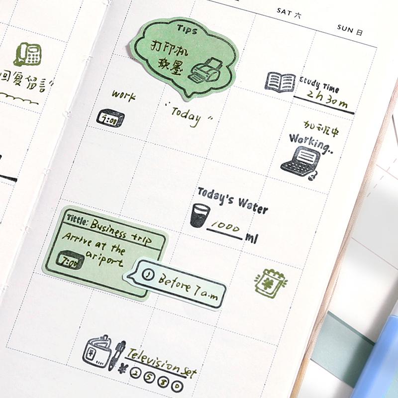Daily Record Clear Stamp | Daily Plan Transparent Rubber Stamps | Cute Icon Calendar Tracker Checklist | Bullet Journal Planner Accessories