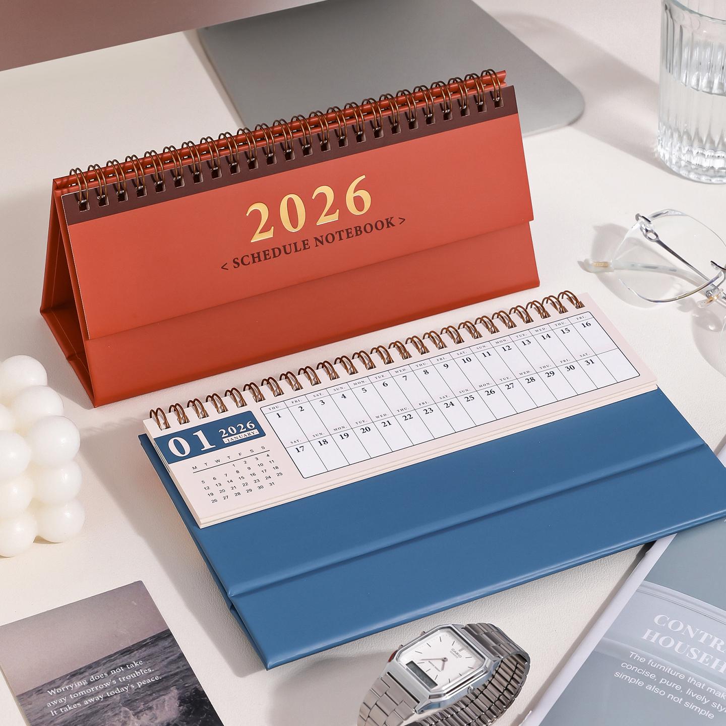 15 Months Mini Desk Calendar & Planner | October 2025-December 2026 | Office School Supplies | Work Schedule To Do List Monthly Plan