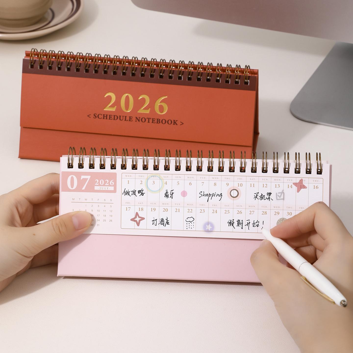 15 Months Mini Desk Calendar & Planner | October 2025-December 2026 | Office School Supplies | Work Schedule To Do List Monthly Plan