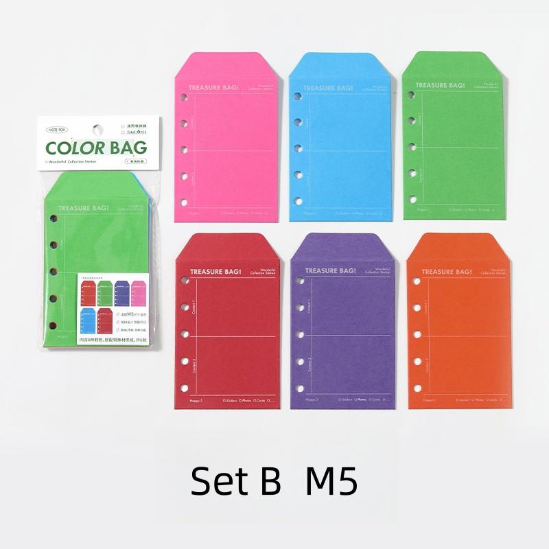 6pcs M5 A7 Binder Envelope | M5 A7 Planner Sticker Organizer Storage | Refillable Binder Planner Refills Inserts Accessories