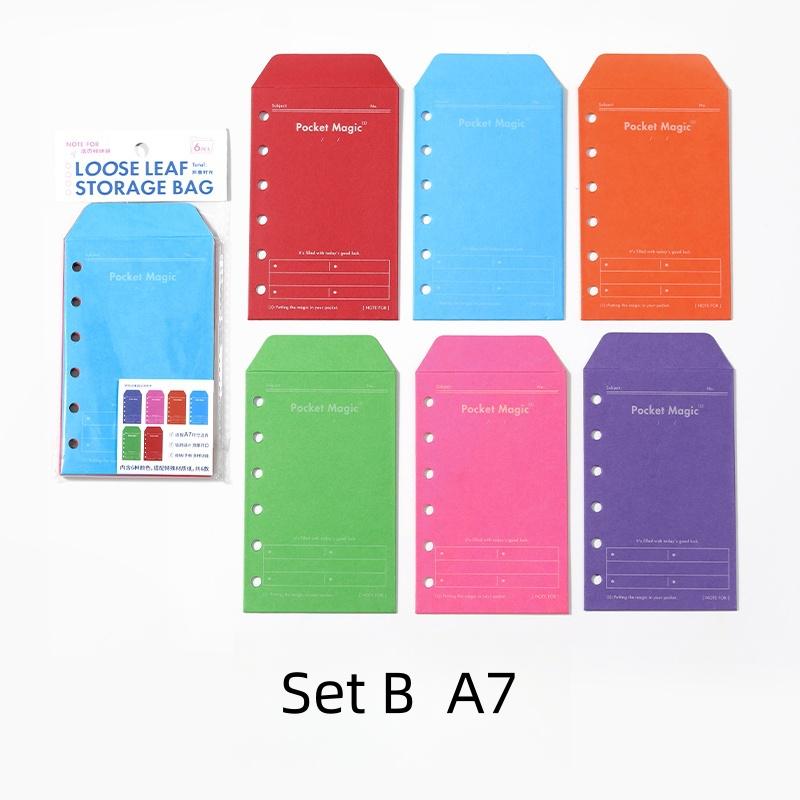 6pcs M5 A7 Binder Envelope | M5 A7 Planner Sticker Organizer Storage | Refillable Binder Planner Refills Inserts Accessories