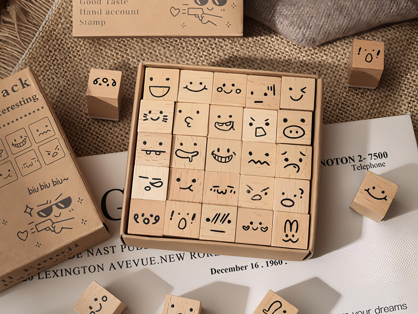 25pcs Cute Mini Emoji Weather Butterfly Flower Rubber Stamp | Wooden Stamp Set | Daily Plan Planner Bullet Journal Stamp