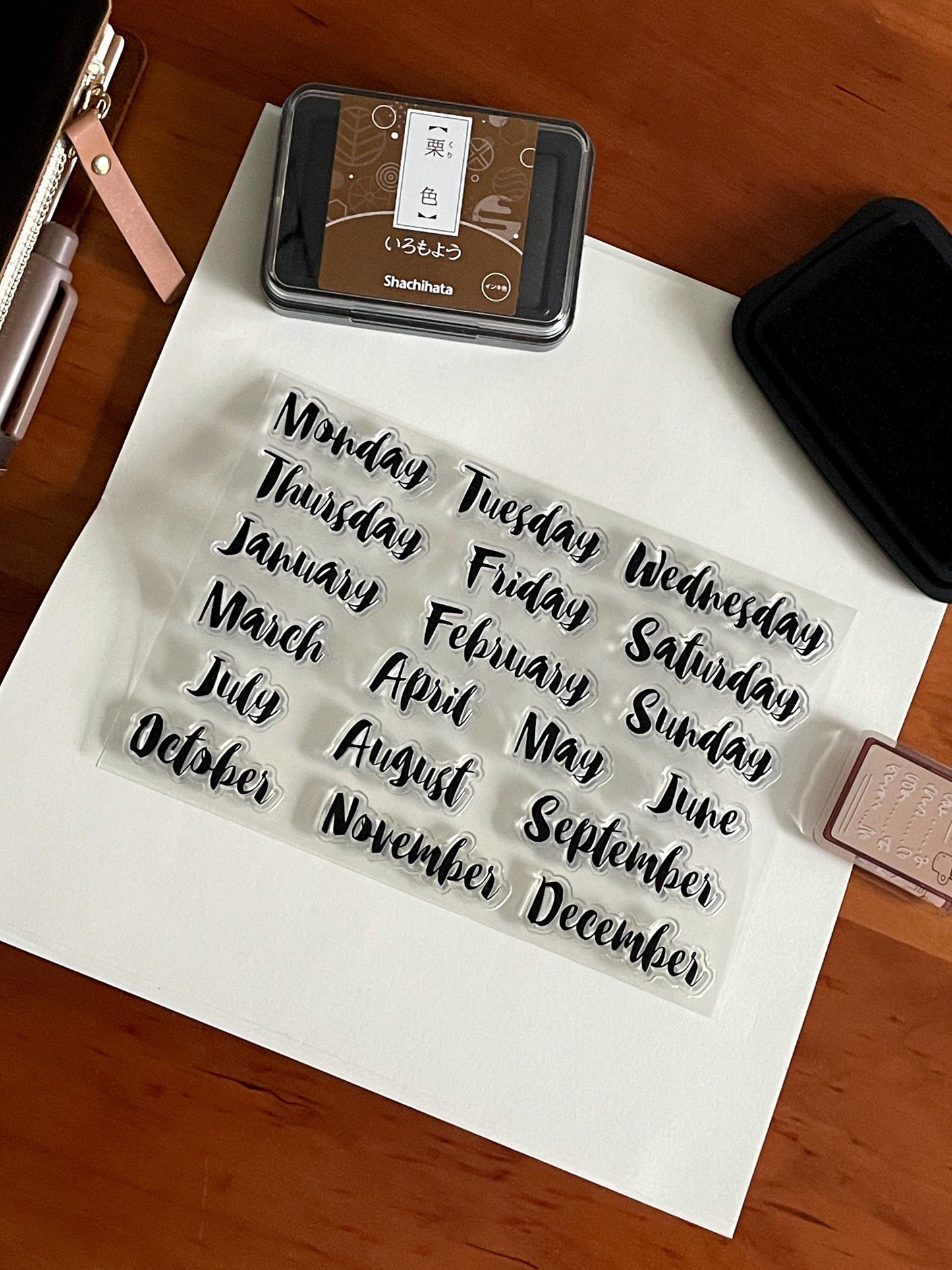 Week Month Date Clear Stamp | Calendar Daily Plan Transparent Rubber Stamps | Bullet Journal Schedule Planner Accessories Supplies