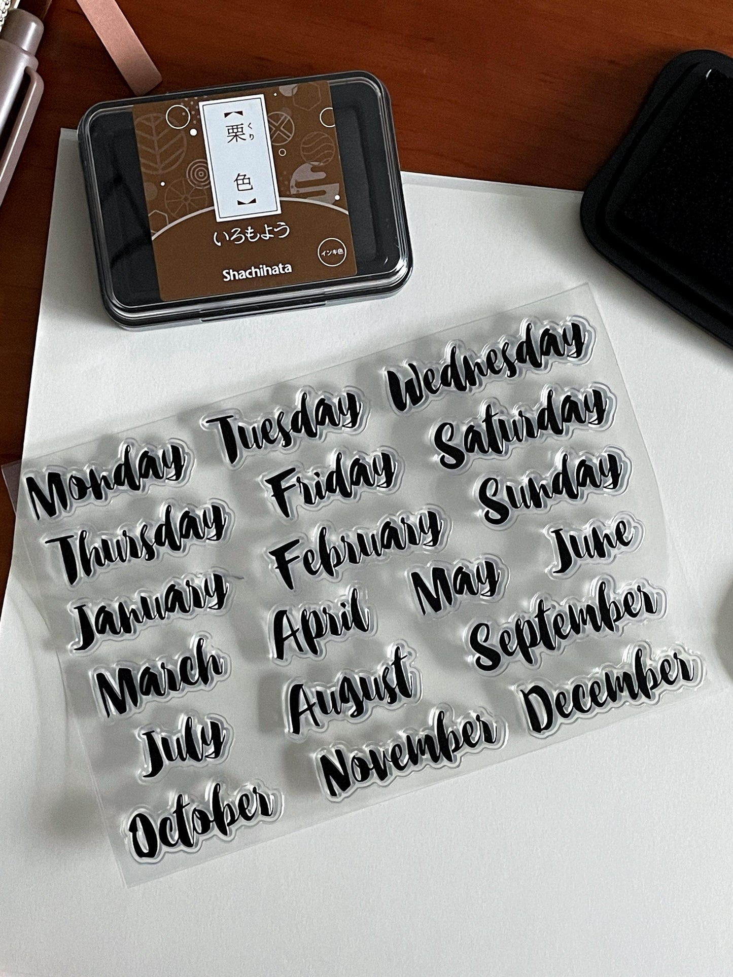 Week Month Date Clear Stamp | Calendar Daily Plan Transparent Rubber Stamps | Bullet Journal Schedule Planner Accessories Supplies