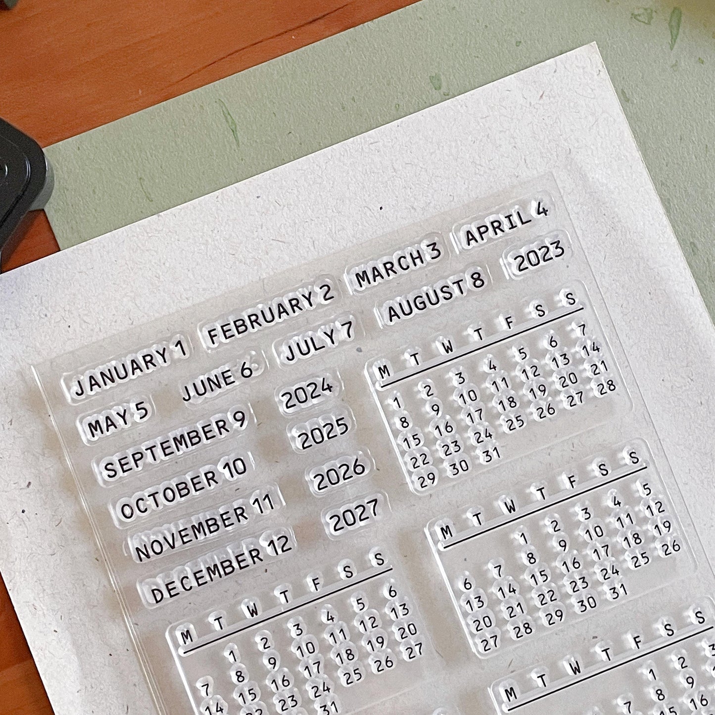 Month Calendar Clear Stamp | Monthly Plan Date 2025 Transparent Rubber Stamps | Bullet Journal Planner Accessories Journaling Supplies
