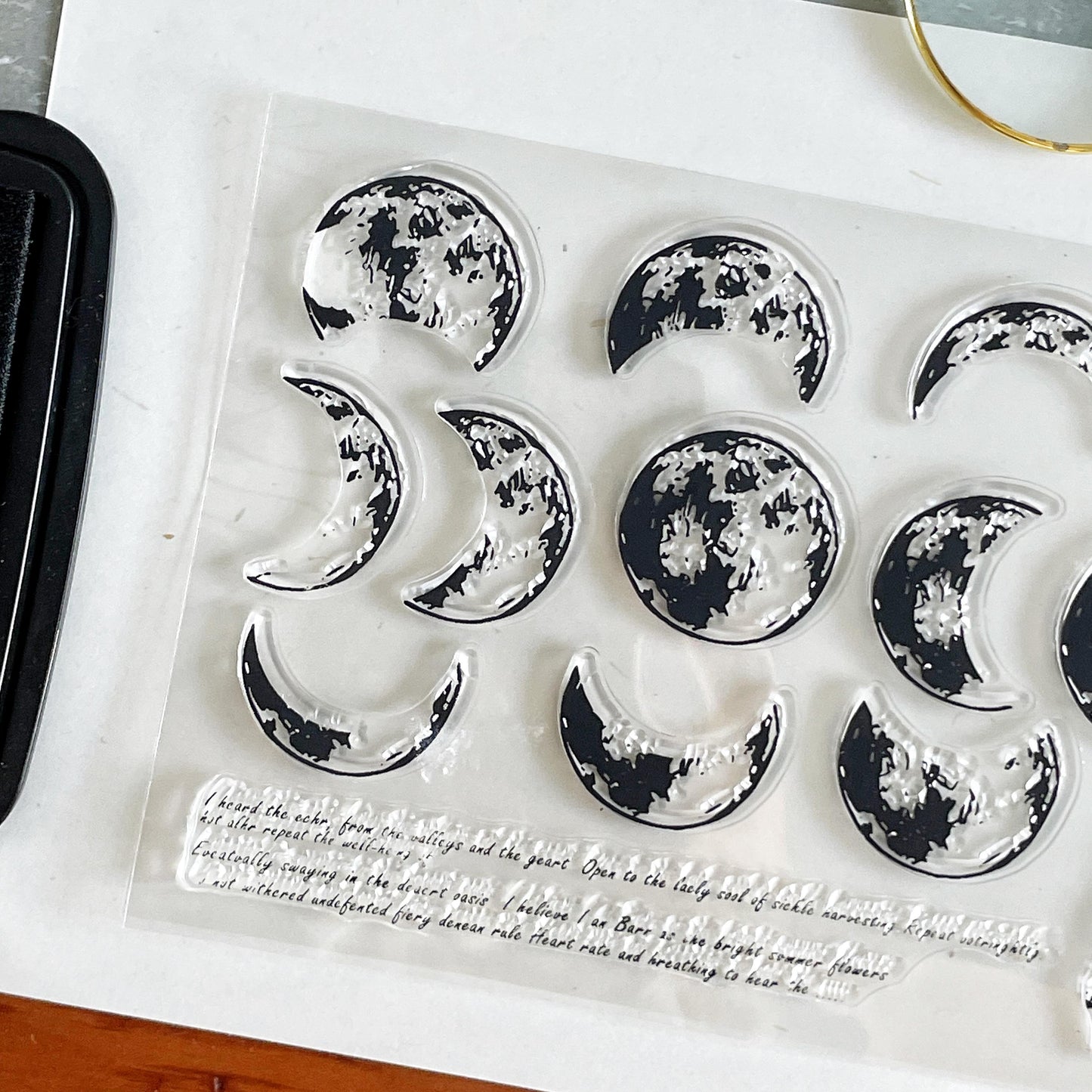 Moon Phases Clear Stamp | Moon Eclipse Full Moon Transparent Rubber Stamps | Bullet Journal Planner Accessories Card Making