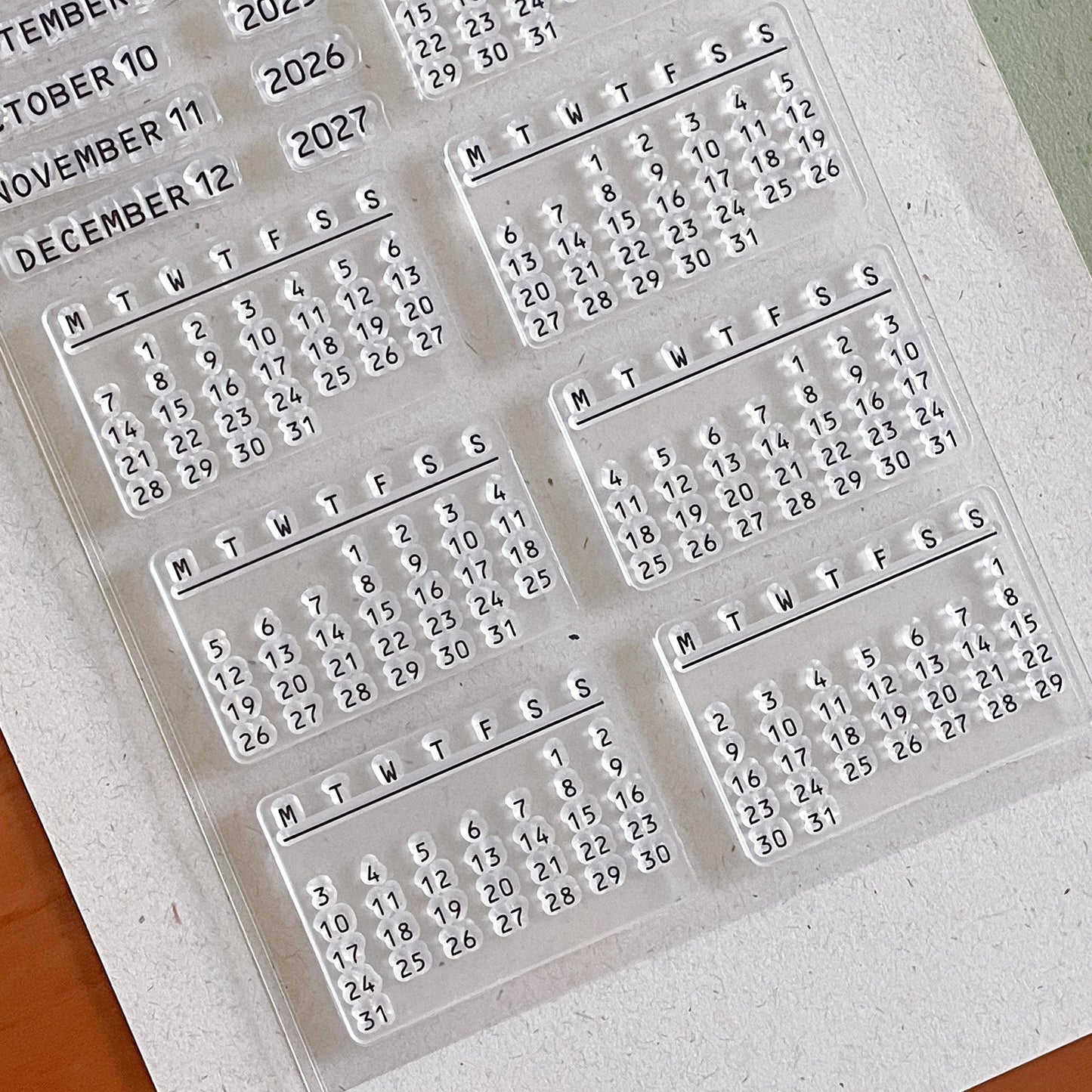 Month Calendar Clear Stamp | Monthly Plan Date 2025 Transparent Rubber Stamps | Bullet Journal Planner Accessories Journaling Supplies