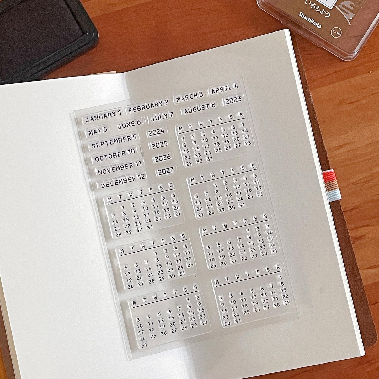 Month Calendar Clear Stamp | Monthly Plan Date 2025 Transparent Rubber Stamps | Bullet Journal Planner Accessories Journaling Supplies