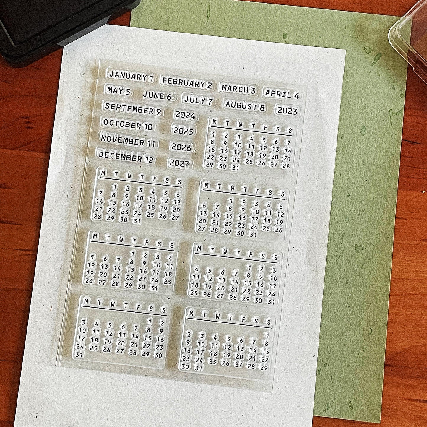 Month Calendar Clear Stamp | Monthly Plan Date 2025 Transparent Rubber Stamps | Bullet Journal Planner Accessories Journaling Supplies
