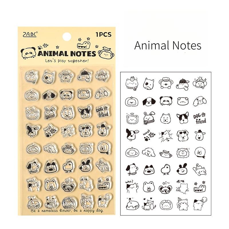 Mini Icon Clear Stamp | Cute Cat Dog Food Daily Life Plan Transparent Rubber Stamps | Bullet Journal Planner Accessories Journaling Supplies