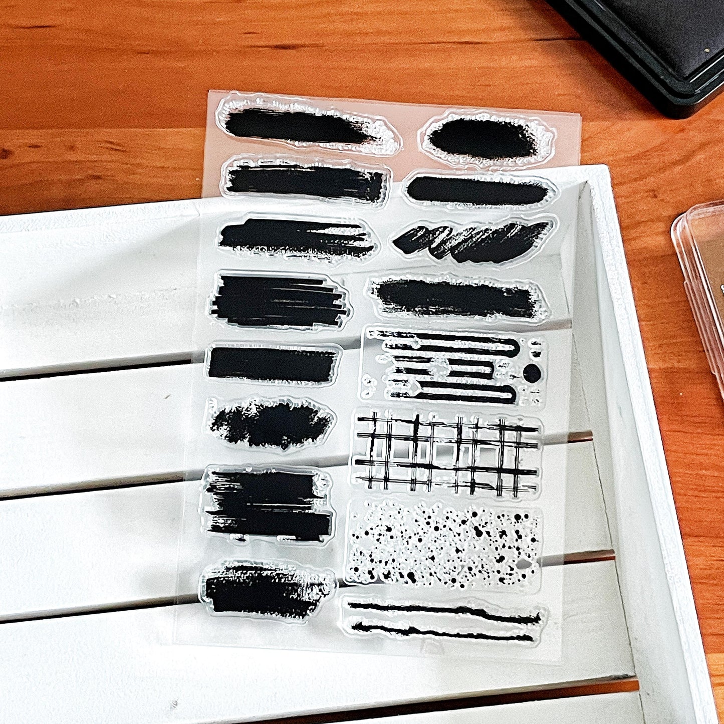 Paint Stroke Clear Stamp | Brush Background Transparent Rubber Stamps | Bullet Journal Planner Accessories