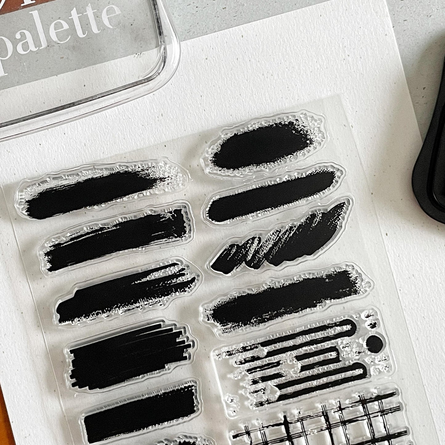 Paint Stroke Clear Stamp | Brush Background Transparent Rubber Stamps | Bullet Journal Planner Accessories