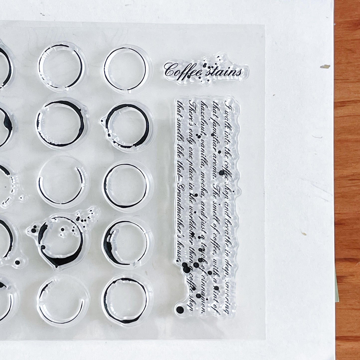 Coffee Stains Clear Stamp | Drips Splatter Round Transparent Rubber Stamps | Bullet Journal Planner Accessories Card Making