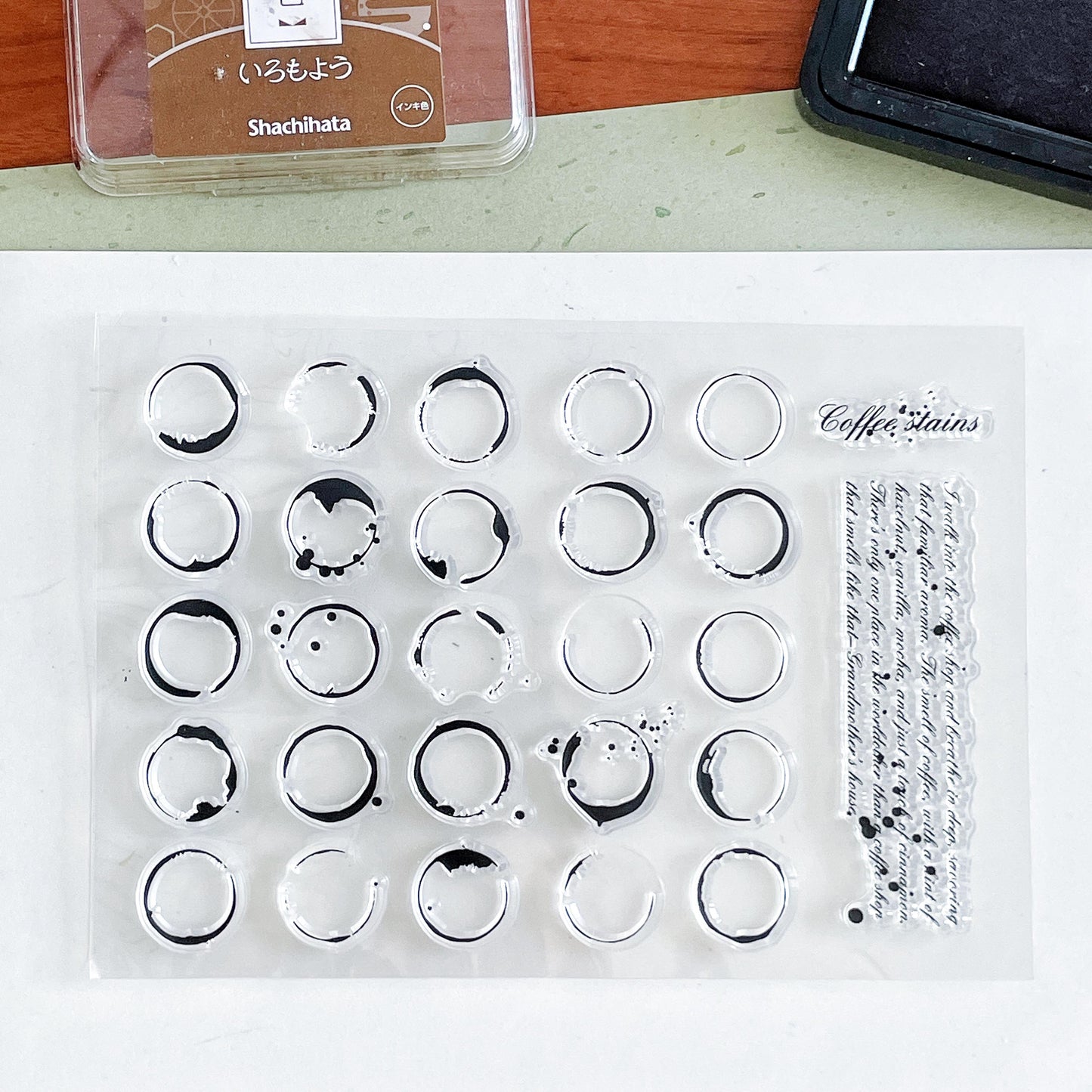 Coffee Stains Clear Stamp | Drips Splatter Round Transparent Rubber Stamps | Bullet Journal Planner Accessories Card Making