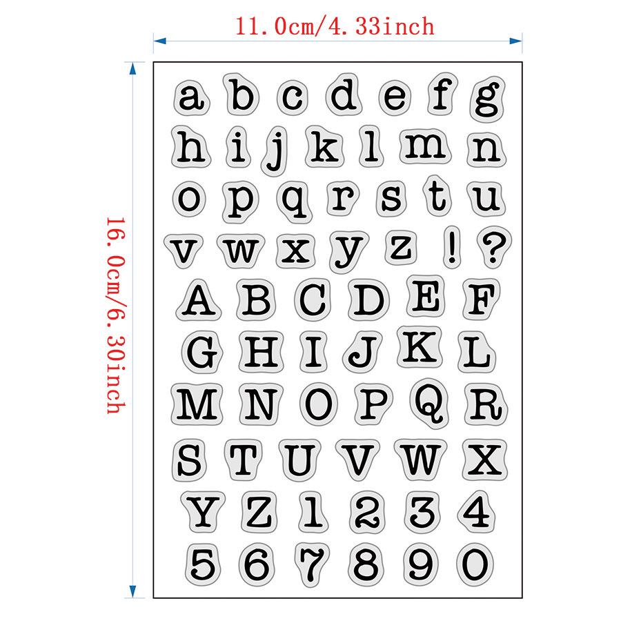 Upper and Lowercase English Letters Number Journal Clear Stamp | Transparent Rubber Stamps | Bullet Journal Planner Accessories Supplies