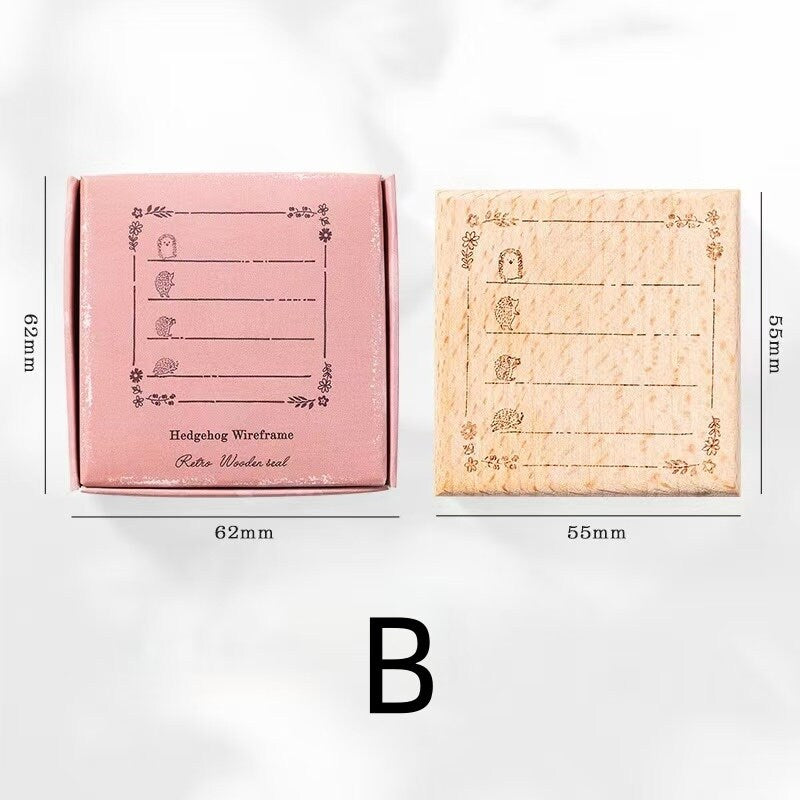 Forest Frame Wooden Stamp | Memo Wooden Stamp Set | Frame Rubber Stamp | Junk Journal Scrapbooking Planner Supplies