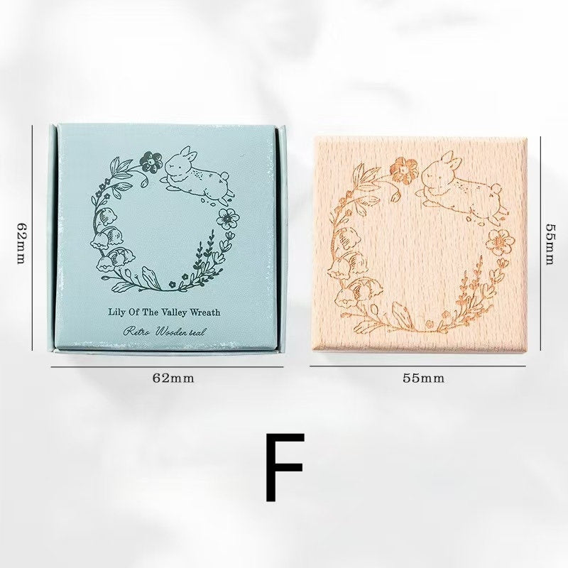 Forest Frame Wooden Stamp | Memo Wooden Stamp Set | Frame Rubber Stamp | Junk Journal Scrapbooking Planner Supplies