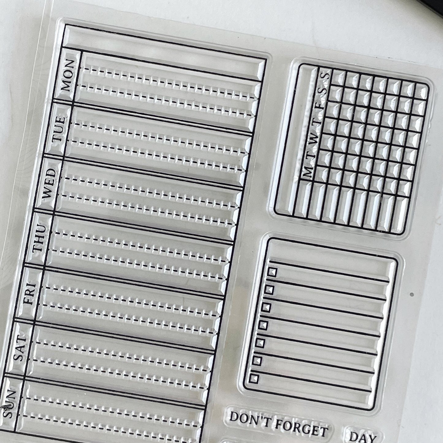 Weekly Plan Checklist To Do list Clear Stamp | Habit Tracker Transparent Rubber Stamps | Bullet Journal Planner Accessories
