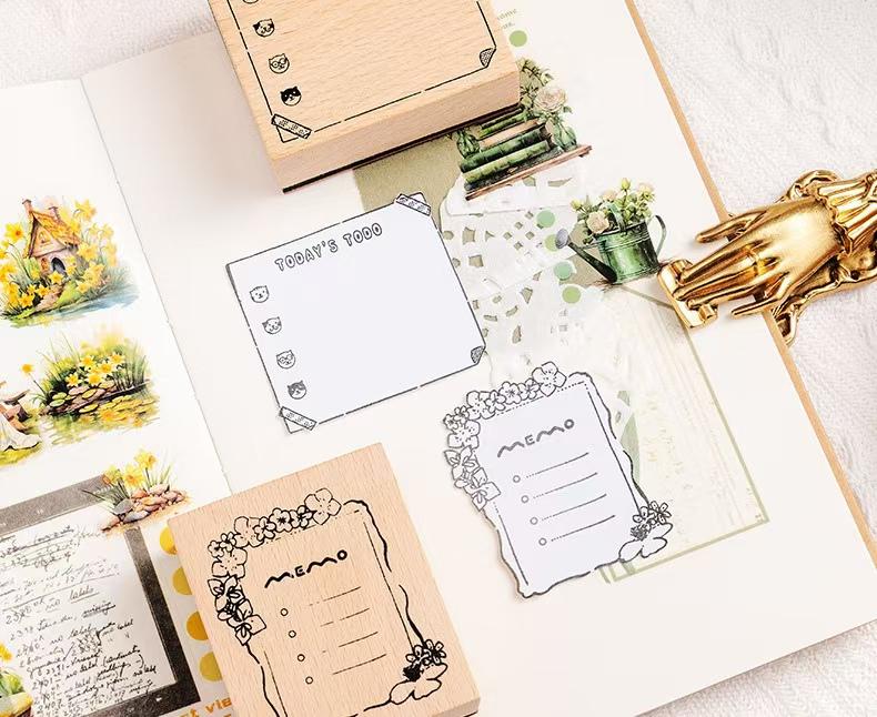 Planner Rubber Stamp | Cute Memo To Do List Weekly Monthly Daily Plan Habit Tracker Wooden Stamp | Bullet Journal Planner Stamps Accessories