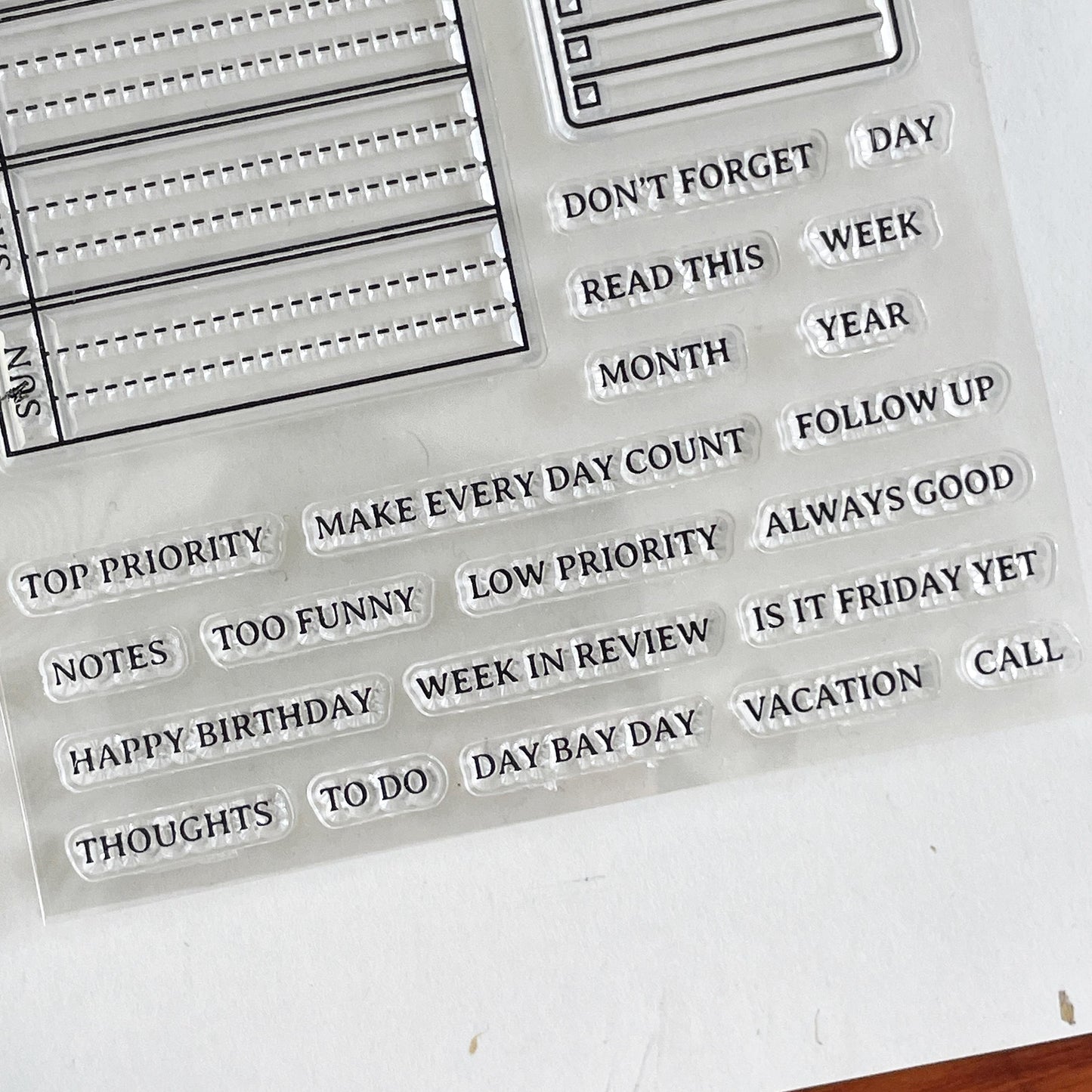 Weekly Plan Checklist To Do list Clear Stamp | Habit Tracker Transparent Rubber Stamps | Bullet Journal Planner Accessories