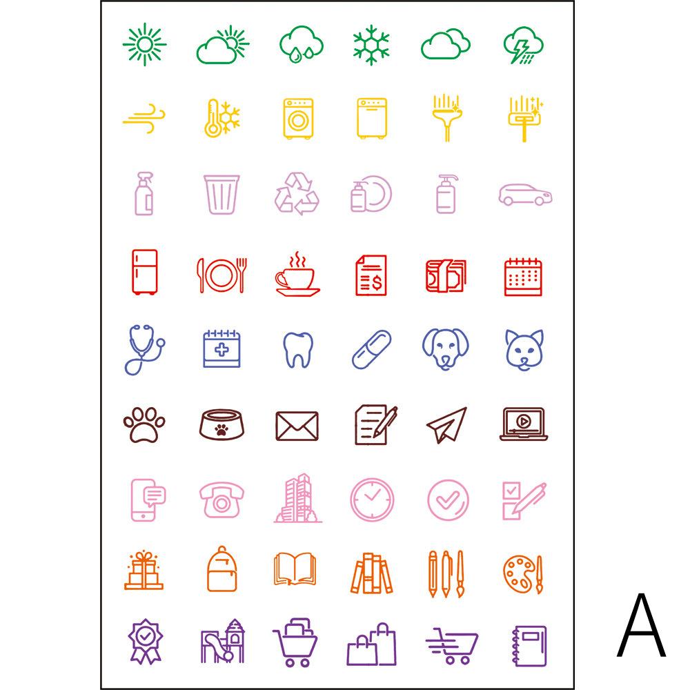 Cute Mini Icon Clear Stamp | Daily Life Weather Food Festival Travel Planner Transparent Rubber Stamps | Bullet Journal Planner Accessories