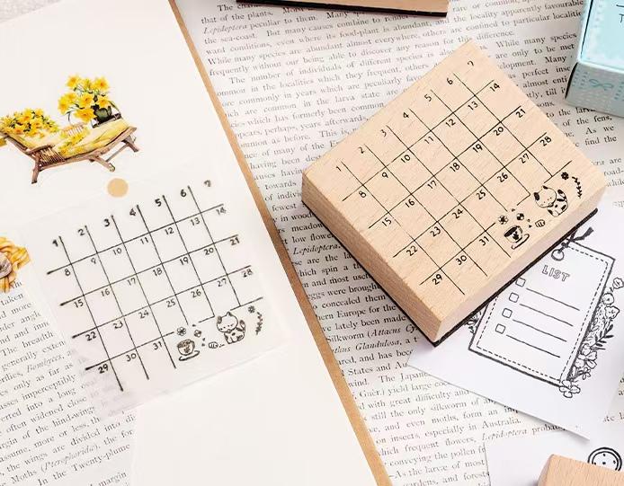 Planner Rubber Stamp | Cute Memo To Do List Weekly Monthly Daily Plan Habit Tracker Wooden Stamp | Bullet Journal Planner Stamps Accessories